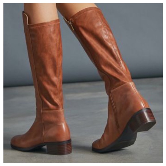 Tetley Cognac Tall Leather Riding Boot 